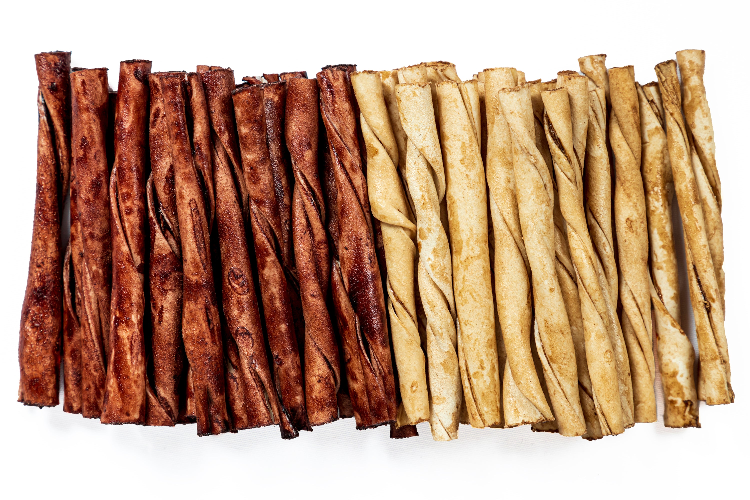 Canine Chews 5" Beef and Chicken Flavor Rawhide Stick Twists Long Lasting Dental Dog Treats