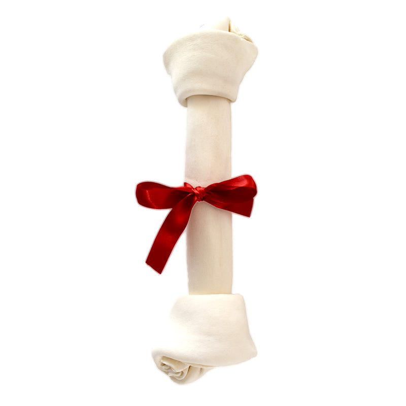 15" Holiday Dog Bone w/ Red Bow 1pk