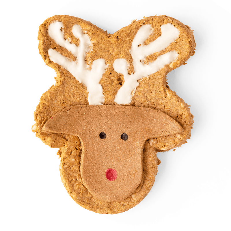 Christmas 3-4" Munchy Reindeer Face (Brown) Decorated