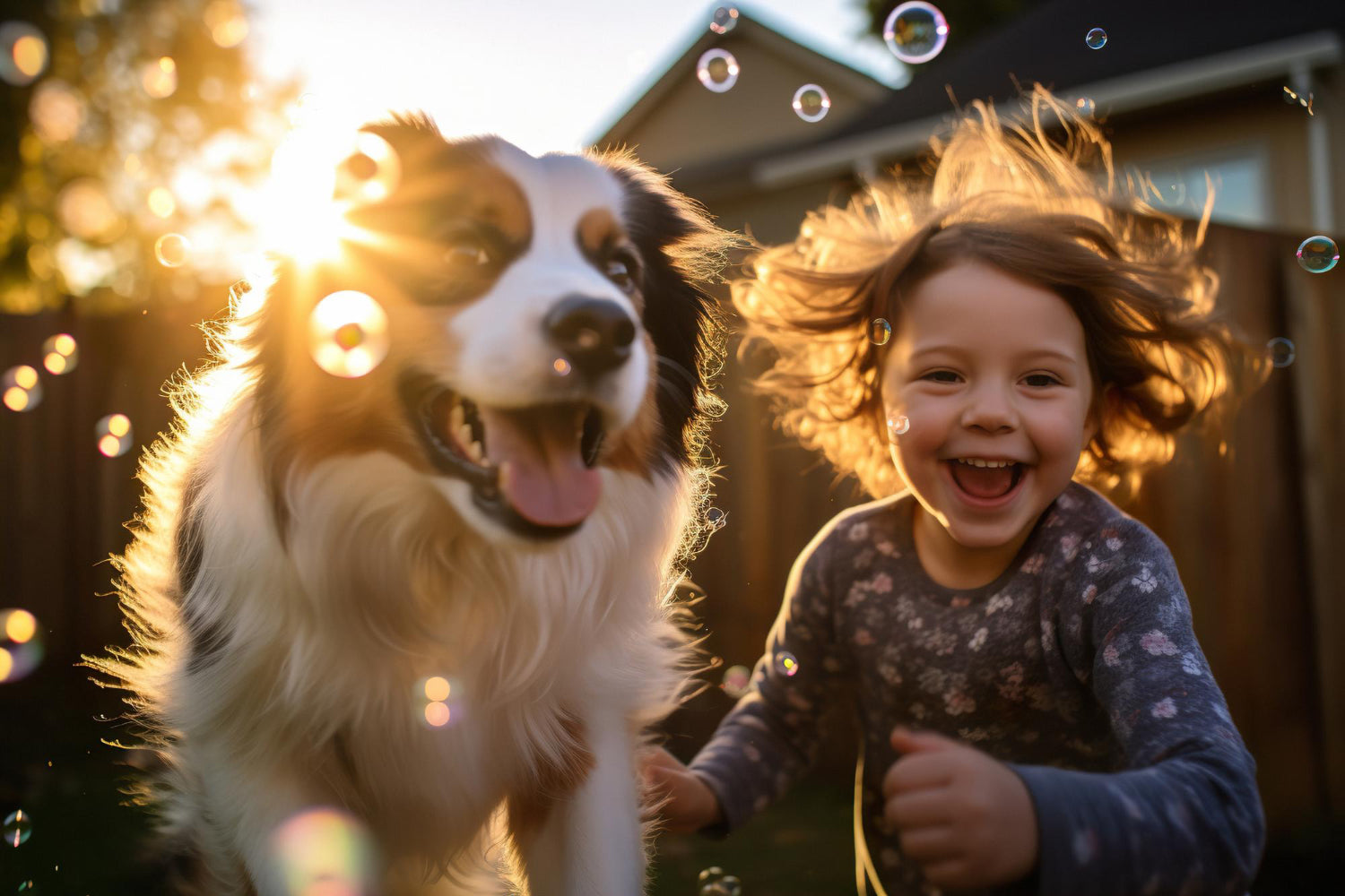 girl and a dog