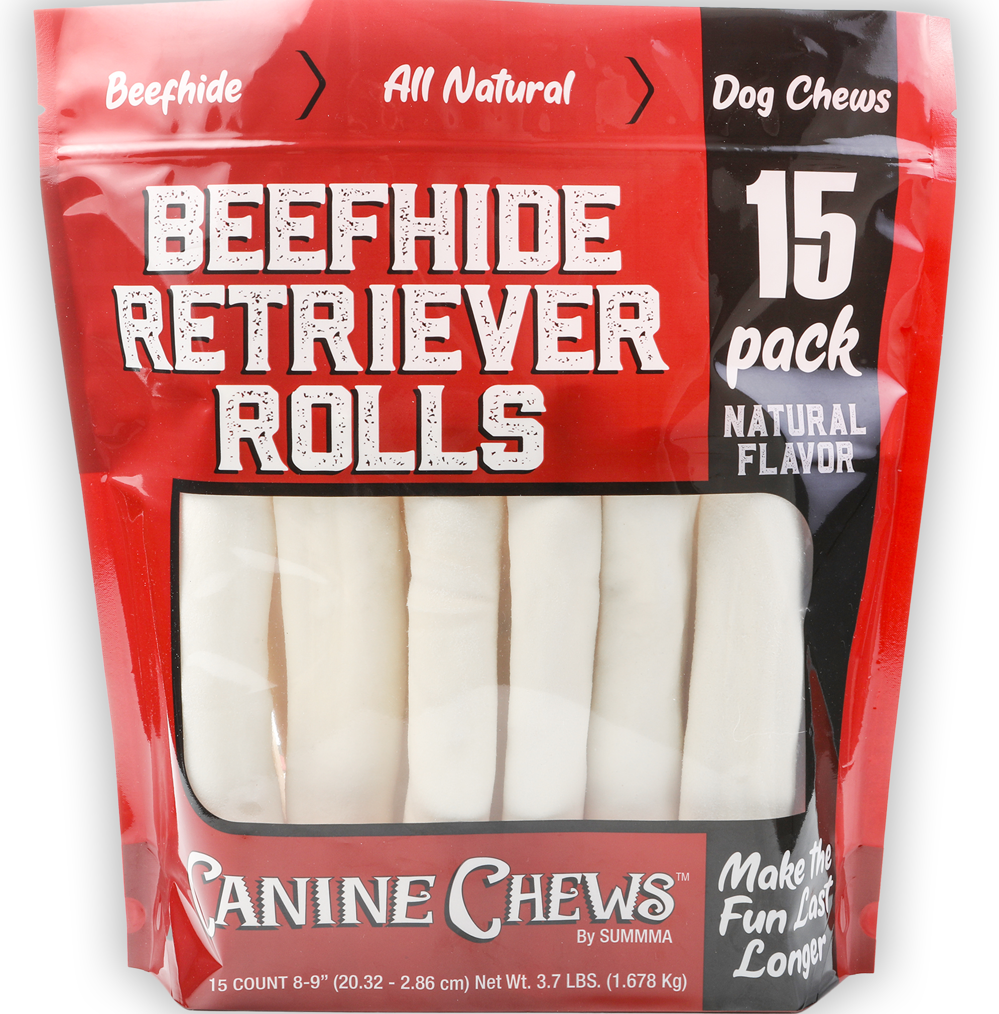 8-9" Retriever Roll 15pk (3.75 Pounds)