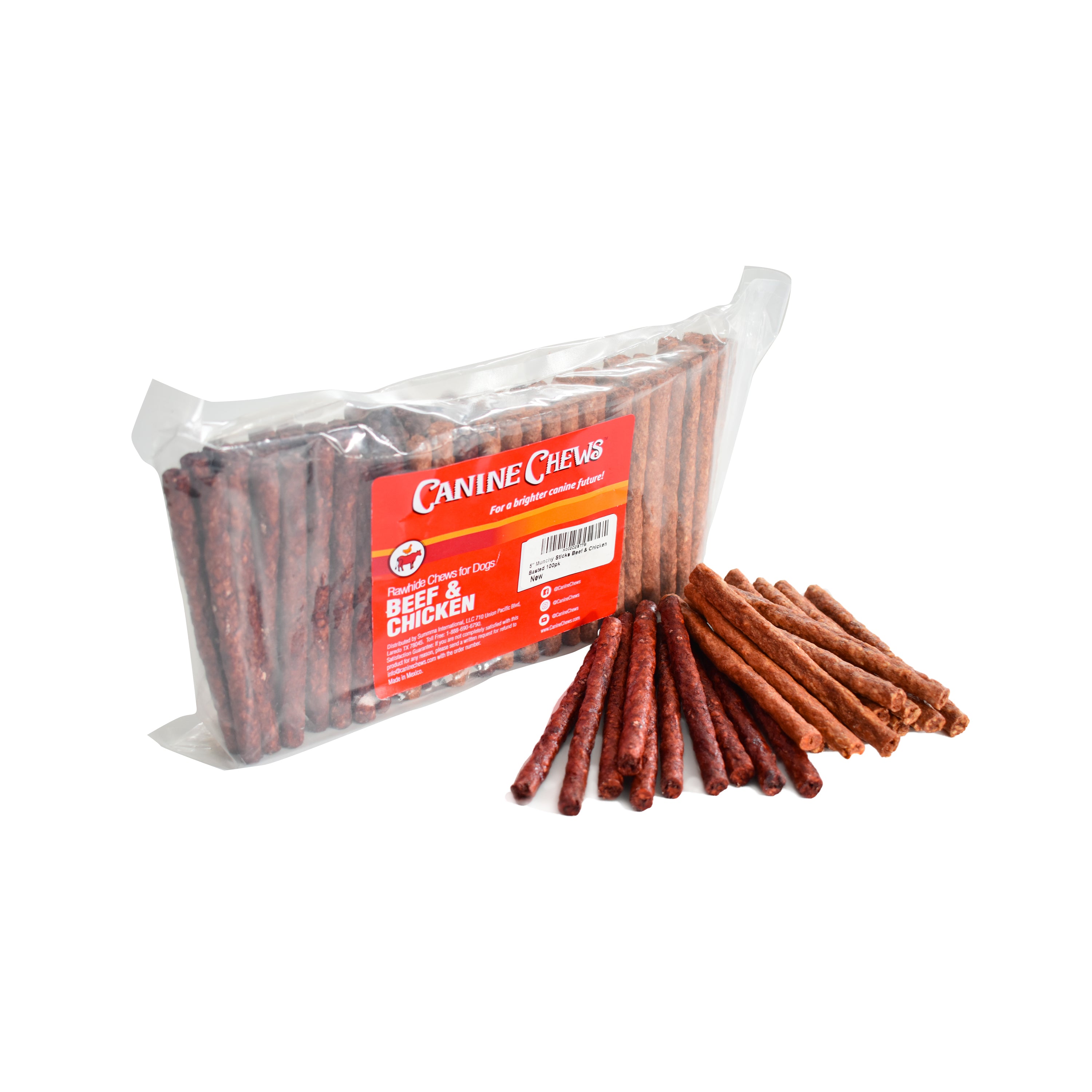 5" Munchy Treat Sticks Beef & Chicken Flavor 100pk