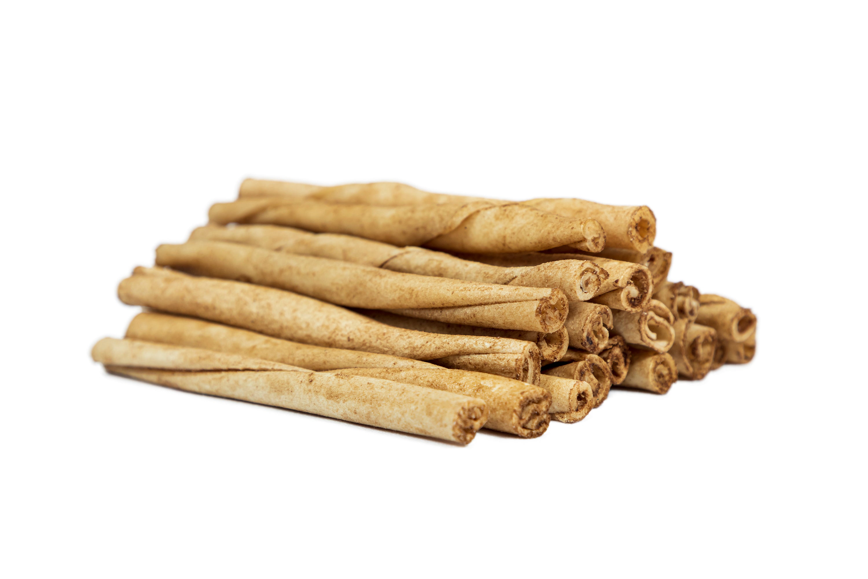 Canine Chews 5" Chicken Flavor Rawhide Stick Twists Long Lasting Dental Dog Treats (100 Pack)