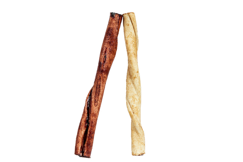 Canine Chews 5" Beef and Chicken Flavor Rawhide Stick Twists Long Lasting Dental Dog Treats