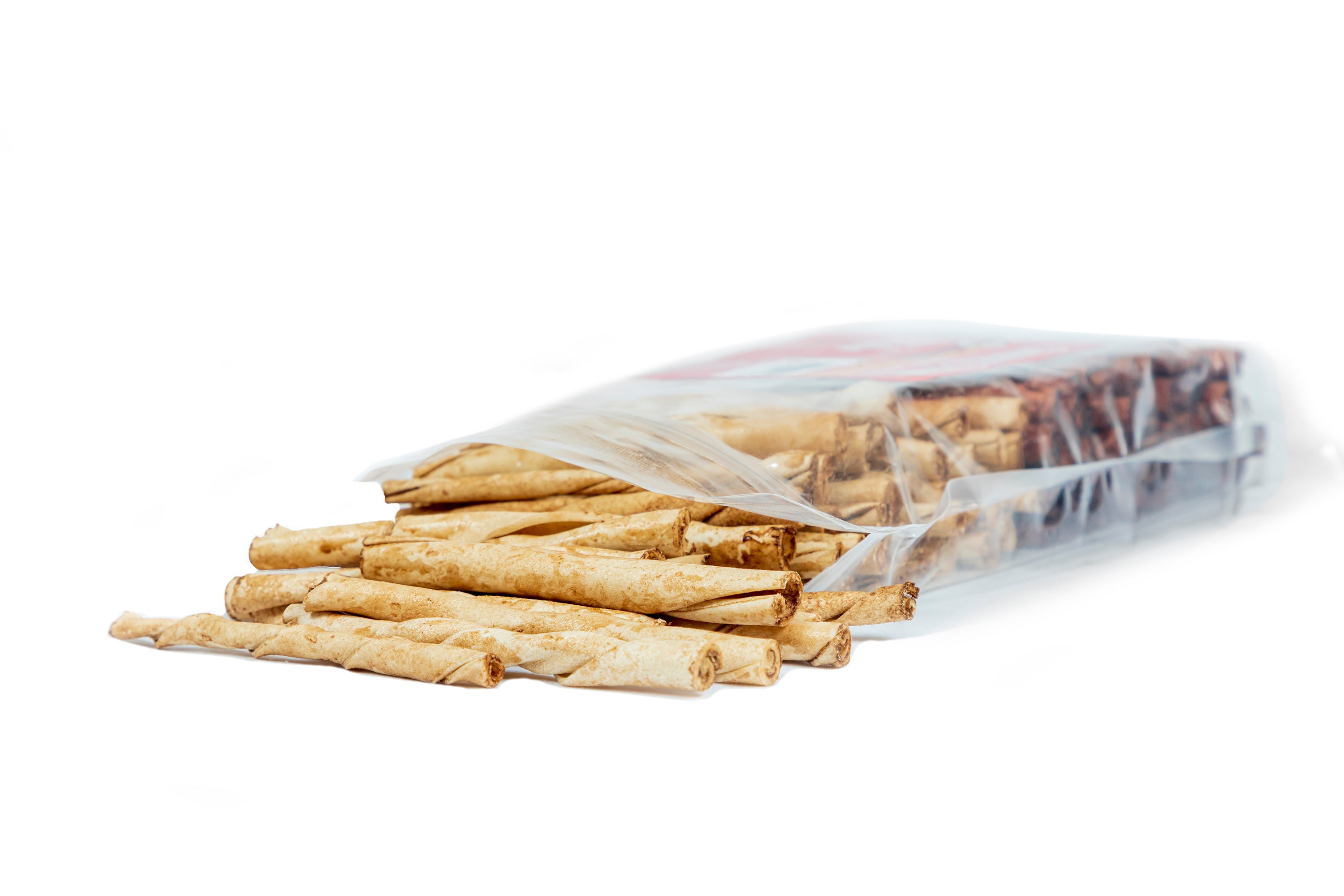 Canine Chews 5" Beef and Chicken Flavor Rawhide Stick Twists Long Lasting Dental Dog Treats