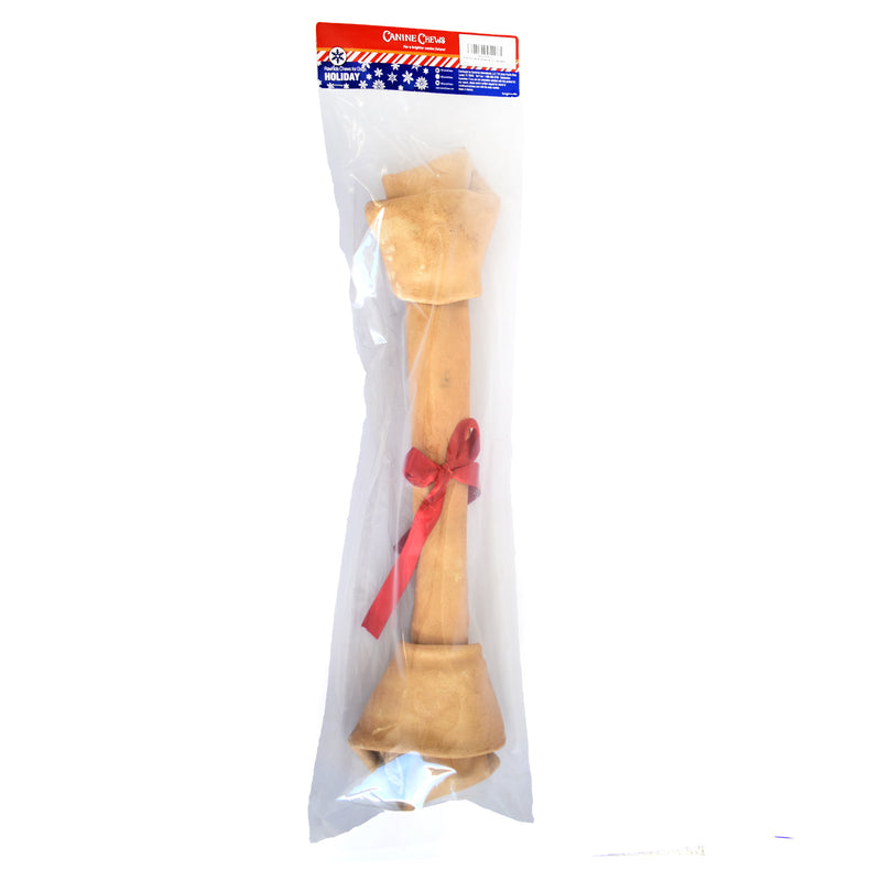 20-23" Holiday Dog Bone w/ Red Bow Peanut Butter Flavor 1pk