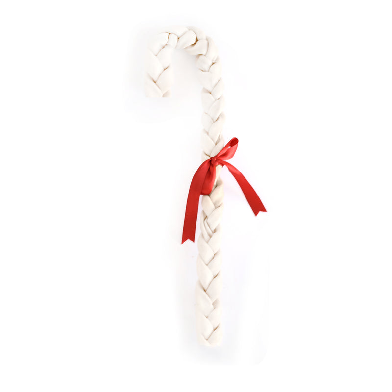 18" Holiday Braided Candy Cane w/ Red Bow 1pk